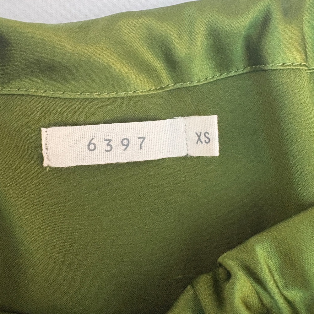 Olive Green Silk Women's Midi Skirt - Picture 3 of 6